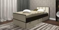 Кровать Сакура 1,4м с настилом (БТС) венге/лоредо+